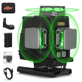 JEPPO Laser Level 360 Self Leveling,4D 4x360° Green 16 Cross Line Lazer Leveler Tool for construction and Tiling Floor,APP Remote Control,with 5000mAh Rechargeable Battery,Magnetic Rotating Stand