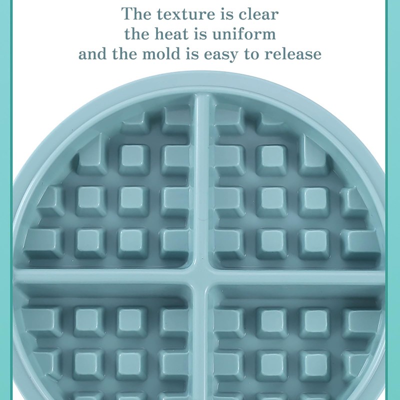 Wisnewth Silicone Waffle Pan Set (2 PSC), 17cm Round Non-Stick