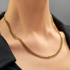 LIFETIME JEWELRY 5mm Cuban Link Chain Necklace for Women and Men 24k Gold Plated (30)