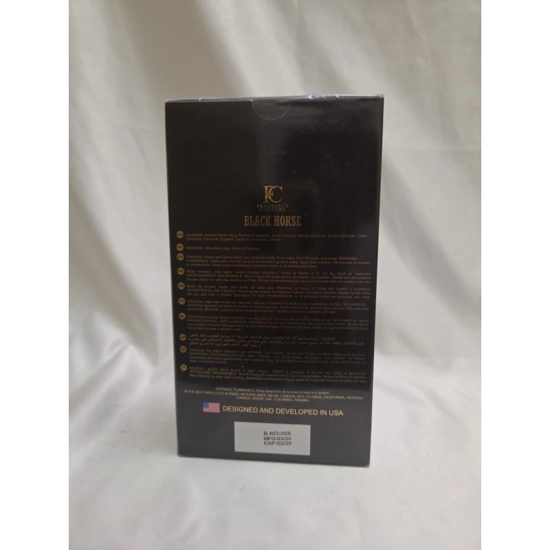 Frangrance Couture Brand New Black Horse for Men Eau de