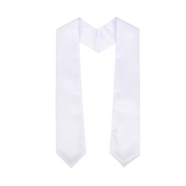 Erligo Unisex Adult Plain Graduation Stole 60" Long (White)