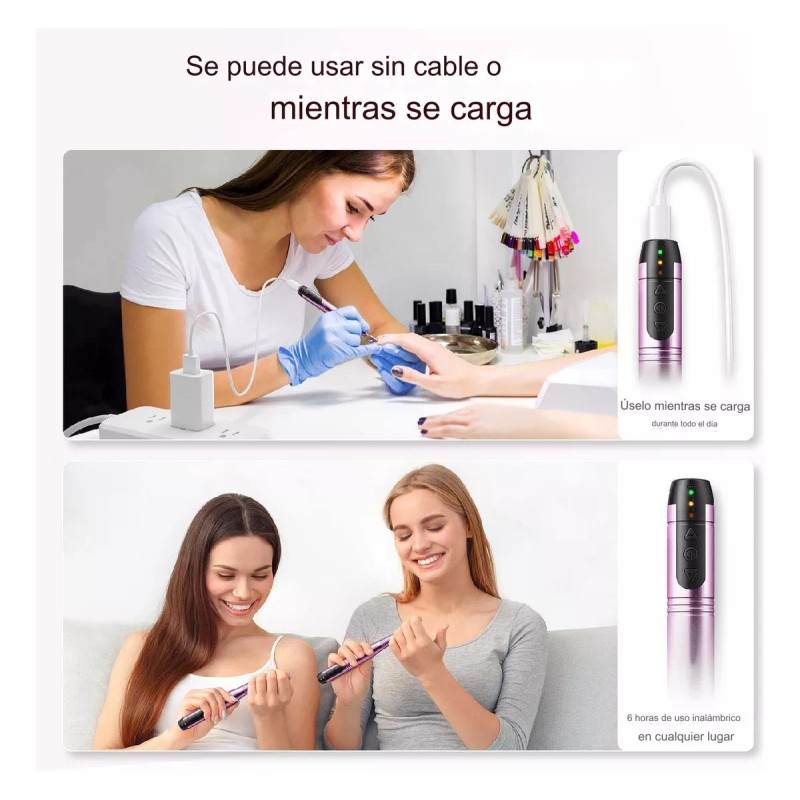 Achoice Pulidores Esmeril Uñas Manicure Inalambrico Taladro Con Set