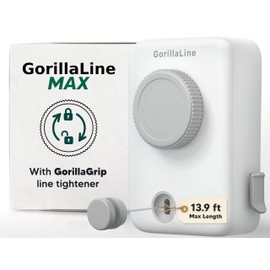 GorillaLine Max - Retractable Clothesline Indoor Outdoor Clothes Line - Heavy Duty Clothes Drying Laundry Line - Wall Mounted Drying Rack - Air Dry Clothing - Max Tighten with GorillaGrip