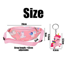 1 Cartoon Print Chest Bag and 1 Pendant, Children's Waist Bag, Cute Waist Bag, Suitable for Sports, Hiking and Travel