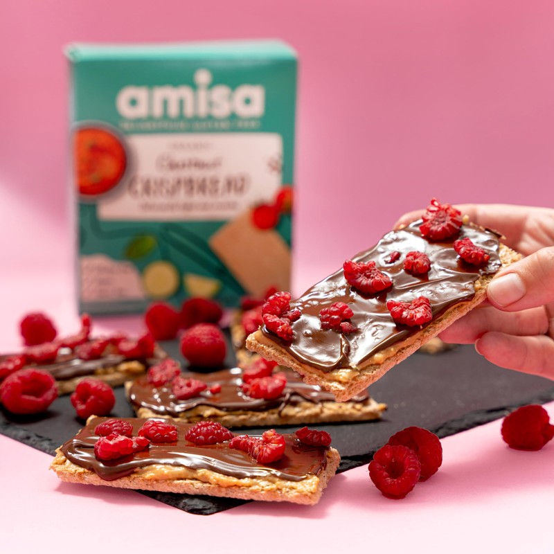 Amisa Organic Chestnut Crispbread, 100g - Light & Crispy Texture