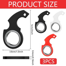 Pack of 3 Key Ring Spinner Fidget Ring Toy, Key Spinner Key Spinner, Spinning Key Ring, Fidget Ring Toy, Key Flipping Toy for Children and Adults