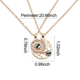 Matching Necklace for 2 Sun and Moon Necklace for Best Friend Birthday Christmas Gifts for Bestie Sister Couples Necklaces for Boyfriend Girlfriend Wedding Valentines Day Gift for Husband Wife