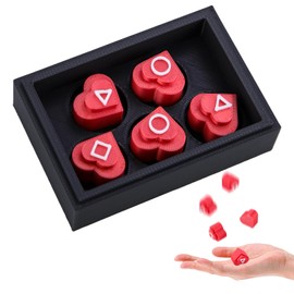 Nhemeylp Gong gi Korean Game Squid Gong-Gi Game Traditional Gong gi Stones Jacks Play Minigame Grasping Stones Red Love Heart Design Fun Board Reflex Challenge Play for Squid TV Fans Kids And Adults
