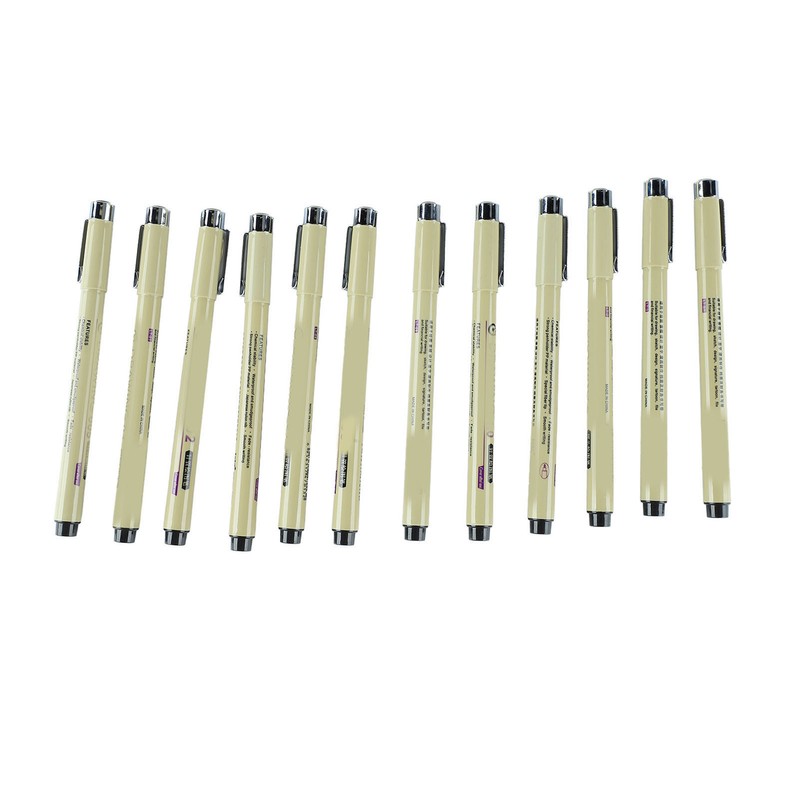12pcs Waterproof Fine Tip Pens Quick Drying Smoothly Writing Nylon