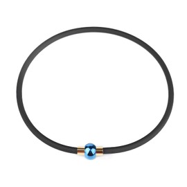 [FUANNA] 磁気ネックレス シリコン ゲルマニウム 磁気ジョイント 静電気除去 ネックレス 静電気除去グッズ 高級なデザイン 人気モデル 男女兼用【6色】【オールシーズン着用可能】 (45cm, ブルー+ゴールド)