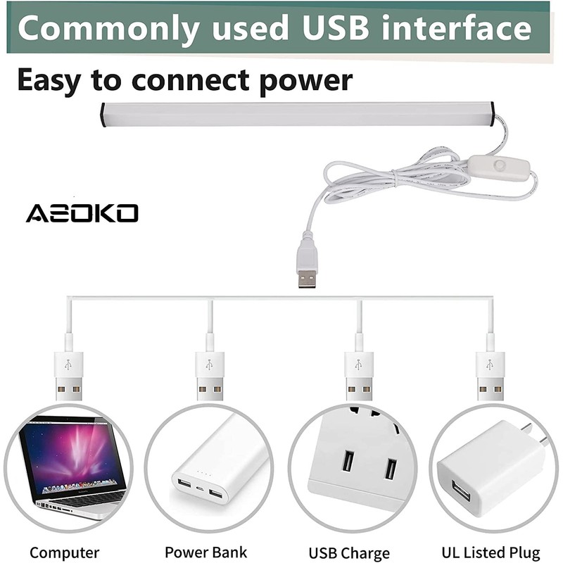 ASOKO Plug-in Under Cabinet Lighting - 12 Inch LED Strip