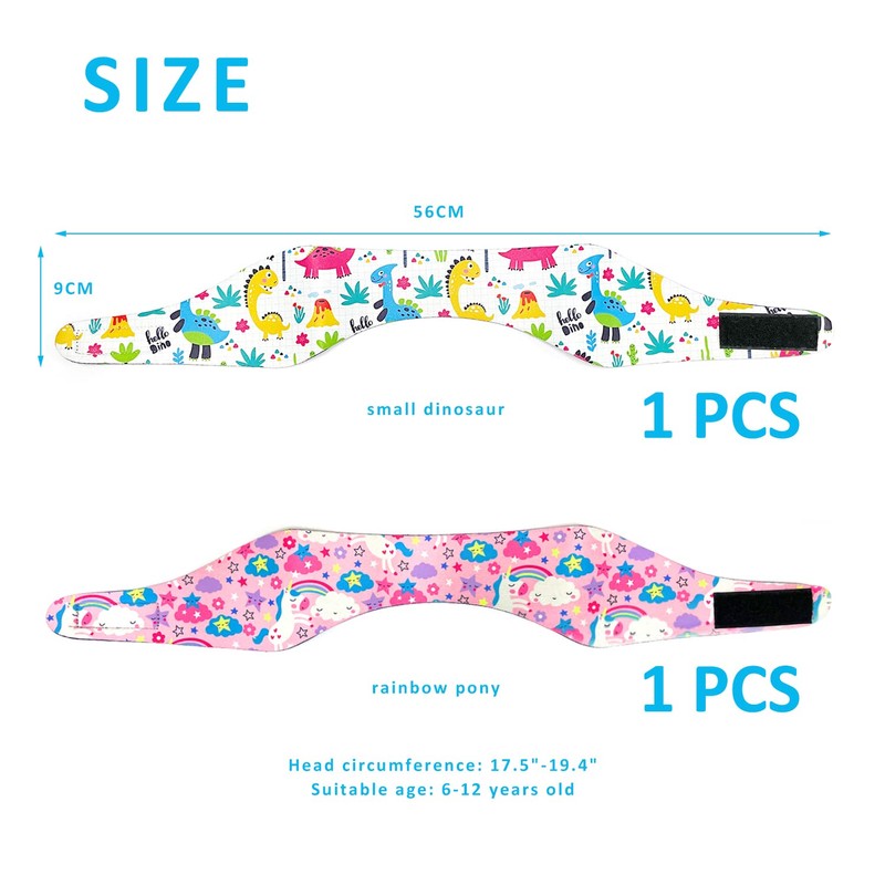 BEIIEB 2 Pack Kids Swimming Headbands for Waterproof Hearing Protection