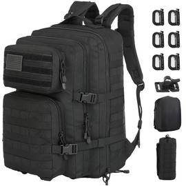 GZ XINXING 3 Day Assault Pack Military Tactical Army Molle Rucksack Backpack Bug Out Bag Hiking Daypack For Hunting Camping Hiking Traveling (Black1)