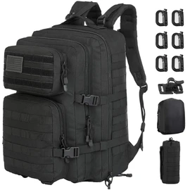 GZ XINXING 3 Day Assault Pack Military Tactical Army Molle Rucksack Backpack Bug Out Bag Hiking Daypack For Hunting Camping Hiking Traveling (Black1)