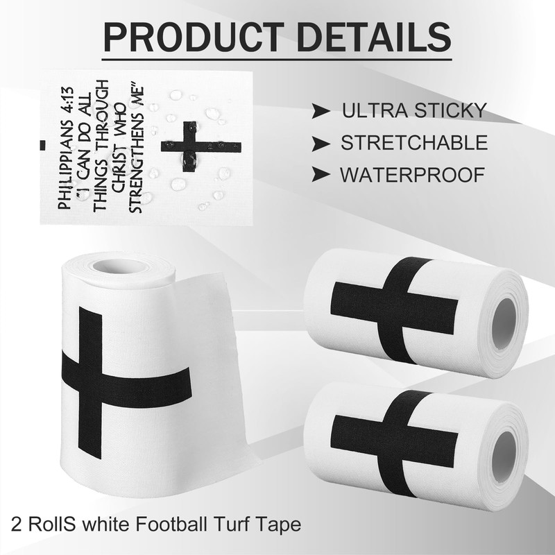 Tasdurian 2 Pcs Turf Tape Football 4in x 20ft Extra