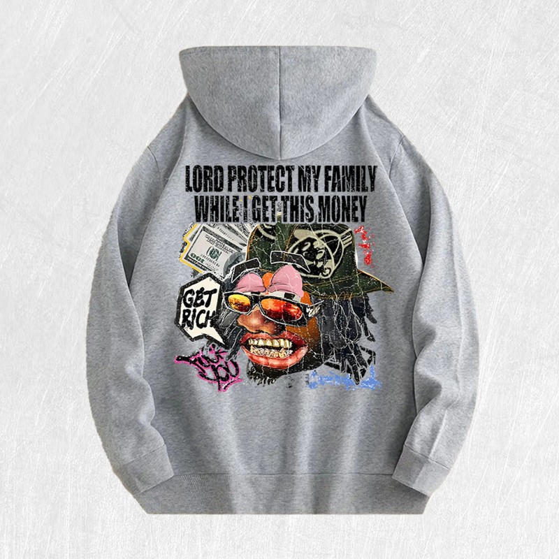 Get Rich Graphic Hoodie 100% Cotton US Warehouse 6 ColorsColor: