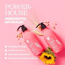 Luseta - Champú y acondicionador de queratina para cabello teñido dañado y seco, tratamiento capilar de queratina para suavizar, nutrir y fortalecer, 
