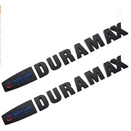 Yoaoo 2Pack OEM Allison Duramax Badges Emblems Compatible with Silverado 2500Hd 3500Hd Hood Black Blue