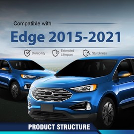 PIT66 LED Mirror Turn Signal Light Side Marker Light Driver Left Side Compatible with Ford Edge SEL/Titanium/Plus Sport Utility 4-Door 3.5L/2.0L 2015-2021 FT4Z13B374A Clear Lens