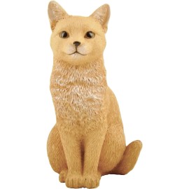 3 Inch Orange Cat Sitting Hand Painted Mini Figurine Statue Sculpture GIFT BOXED