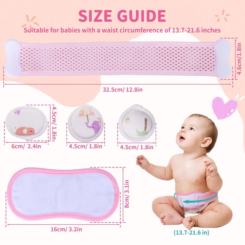 ENLUNTRA Umbilical Hernia Belt Baby，baby belly button band with 3