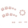 SINHOT Pink Press on Toenails Glossy Fake Toe Nails Glue