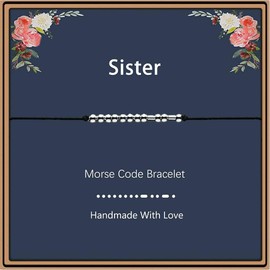 Sister Morse Code Bracelets for Sister Fashion Christmas Birthday Gifts