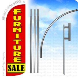 FURNITURE SALE - Windless Swooper Flag KIT 15' Feather Banner Sign - rq