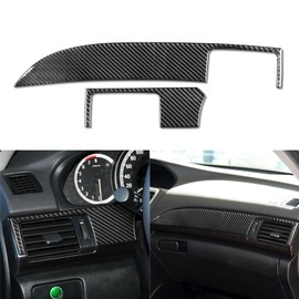 NVCNX Real Premium Carbon Fiber Compatible with Honda 9th Gen Accord 2013 2014 2015 2016 2017 SE LX Sport EX EX-L Touring Hybrid Accessories Car Dash Driver Co-Pilot Side Cover Interior Trim Black - B