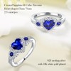 RANDES Blue Sapphire Engagement Ring 925 Sterling Silver Created Gemstone