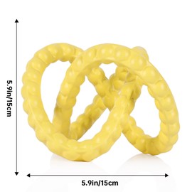 DOVDOV Yellow Geometric Knot Decor, Yellow Shelf Decor Aesthetics, Irregular Knot Decorative Sculpture for Room Living Room TV Cabinet Office Cabinet Coffee Table Above Decorative Accents.
