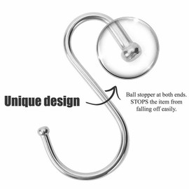 20PCS Steel S Shape Hooks Kitchen Hanger Rack Clothes Hanging Plant Holders (5"-L)