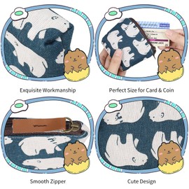 FRIUSATE Pack of 5 Mini Purse Canvas Small Purse Children's Coin Purse Small Coin Bag Multifunctional Cosmetic Bag with Zip for Cosmetics Key Chain Coins Money Cards, multi-coloured