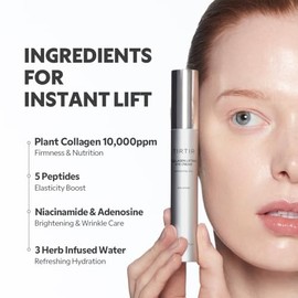 TIRTIR Crema de Ojos con Colágeno - Collagen Lifting Eye Cream 15 ml - aplicador metálico, péptidos y niacinamida - hidratante para contorno de ojos  