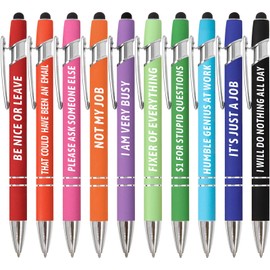 Fancy Land Funny Pens Sarcastic Ballpoint Pens for Adults Snarky Office Supplies for Coworker Women Men Work Colleague Favors 10 PCS