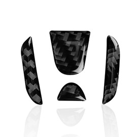 4PCS Civic 10th Generation Car Steering Wheel H Shape Logo Emblem Badge Carbon Style Interior Sticker Decoration For Honda CIVIC 2016 2017 2018 2019 2020 2021