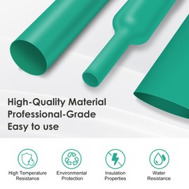 ASHINER Green Heat Shrink Tubing Kit - 580Pcs EVA Material in 11 Sizes - Ideal for Electrical Insulation, Repairs, and Wire Connectors with User-Friendly Design and Storage Case