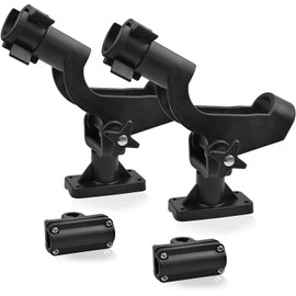 OROOTL Fishing Boat Rod Holders Power Lock Kayak Rod Racks with Adjustable Clamp 360 Degree Folding Marine Pole Holder