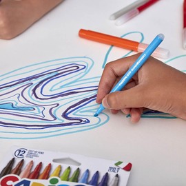 CARIOCA Barattolo Pennarelli Joy, Pennarelli Colorati per Bambini con Punta Fine, Ideali per Disegnare e Colorare, Super Lavabili, Colori Assortiti, 100 Pezzi