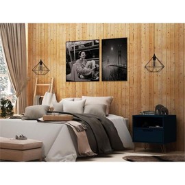 Manhattan Comfort Rockefeller Engineered Wood Nightstand in Midnight Blue