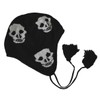 Nayt Skull Peruvian Helmet Beanie Black White with Strings