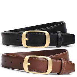 CHENGBAO 2 Piezas de Cinturones Ajustables para Mujer,Cinturones Mujer Piel de Diseño Casual o Formal, Cinturones Mujer para Jeans, Vestidos