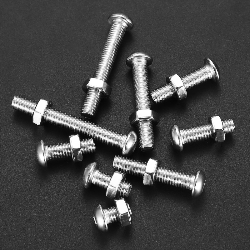 M6 Screws Set, 148 Pieces Rounded Head Hex Screws with