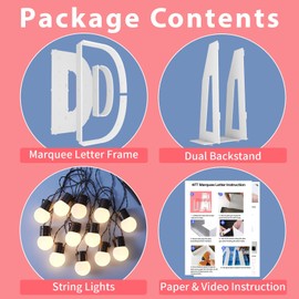 4FT Marquee Light Up Letters D, Big Marquee Letter for Baby Shower Birthday Engagement Wedding Marry Me Party Decor