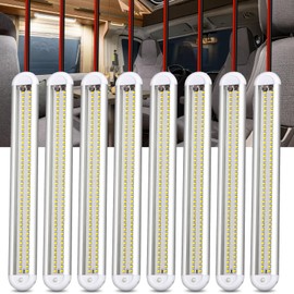 CT CAPETRONIX 12v Led Light Bar Strip, 80leds 1200LM 6.5W DC 12 Volt Led Strip Lights Fixtures with Switch, Enclosed Trailer Lights for RV Interior, Van, Truck Lorry, Camper, Boat, Caravan (8Pcs)