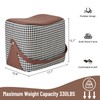 Uniclinens Small Leather Ottoman Footrest with Handle, Brown Foot Stools,