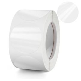 Clear Round Label 1.5 Inch Circle Sticker Self-Adhesive Transparent Dot Wafer Seal Label Waterproof Removable for Retail Package Envelope Roll of 500