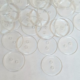 MajorCrafts® 50pcs 18mm Transparent Clear 2 Holes Round Resin Sewing Buttons Needlework Arts and Crafts Embellishments