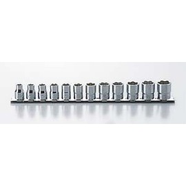 Yamashita Industrial Research Laboratory Koken 3/8 (9.5 mm) SQ. Surface Socket Rail Set, 12 Pieces, RS3410M/12