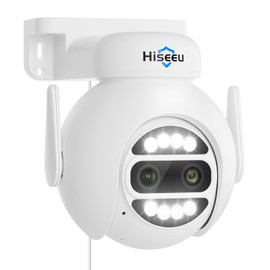 (Tracking Function/10x Zoom) Hiseeu Outdoor Security Camera, 4 Megapixels, PTZ Surveillance Camera with 10x Optical Zoom, Hiseeu NVR Extendable Sensor Luminous, Two-way Audio, Motion Detection, IP66